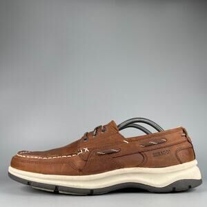 Sebago Docksides Men’s Size 11 M Brown Leather 3 Eye Deck Boat Shoes Casual EUC